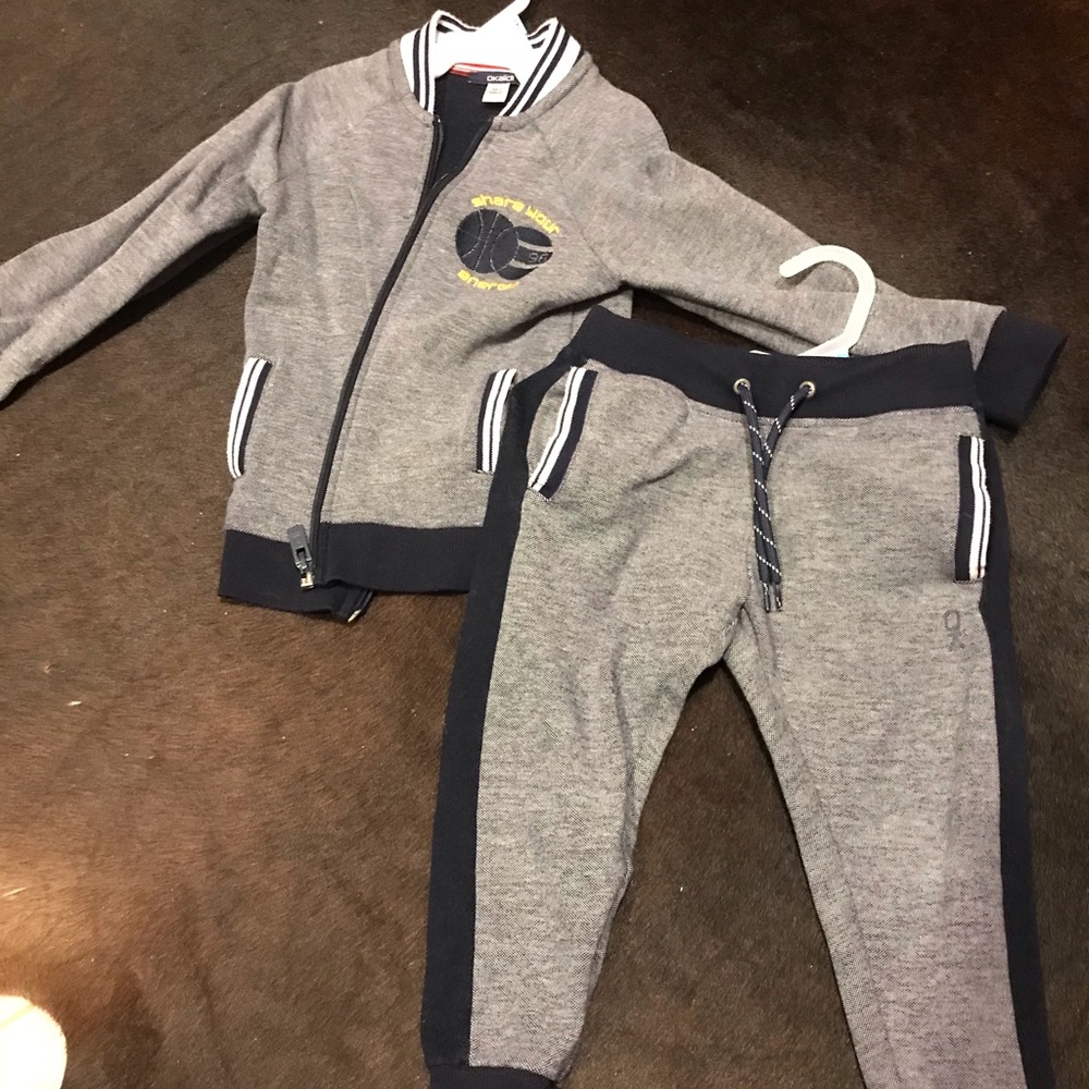 Boys Okaidi Track Matching Set Outfit Top Bottom